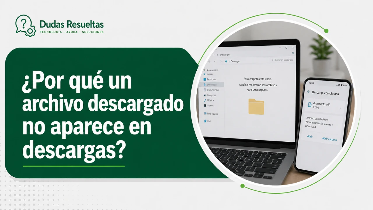 ¿Por qué un archivo descargado no aparece en descargas?