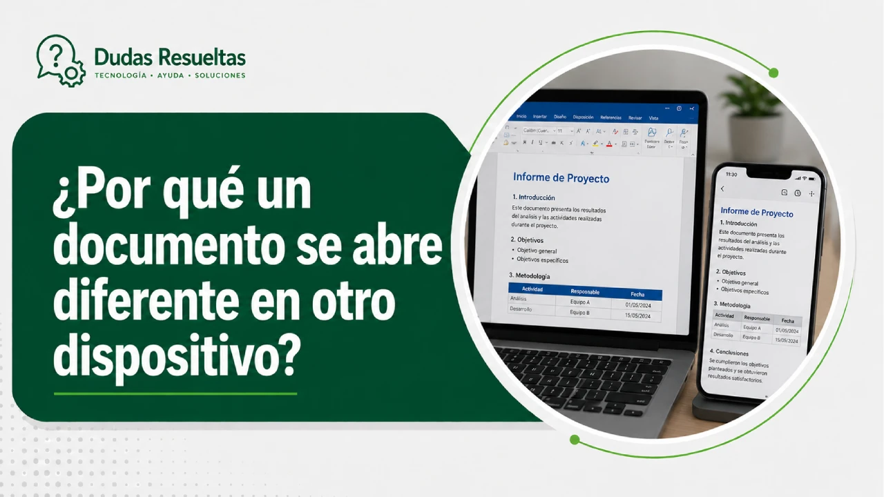 ¿Por qué un documento se abre diferente en otro dispositivo?
